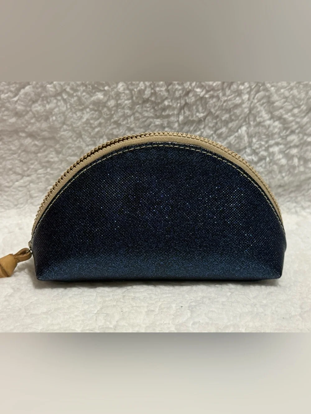 Consuela Dark Blue Glitter Medium Cosmetic Case